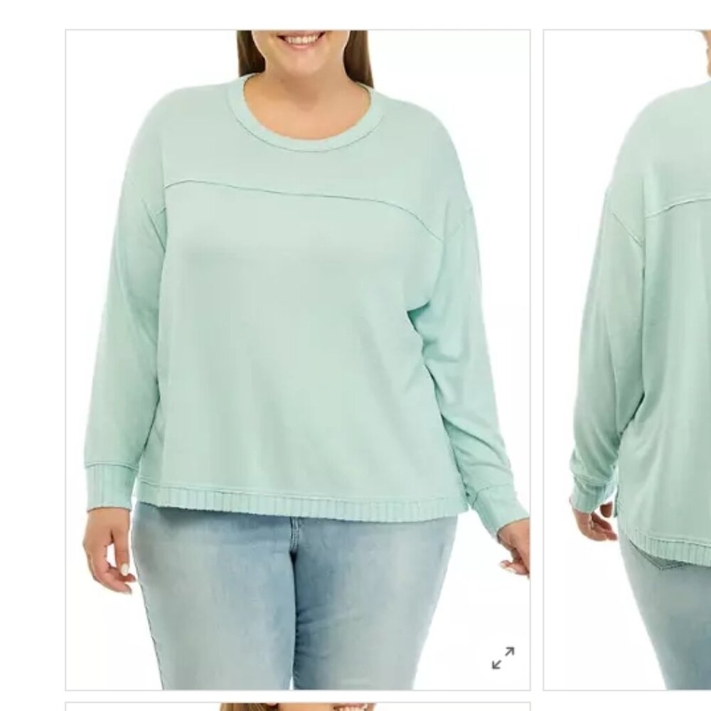 Plus Size Raw Edge Solid Top